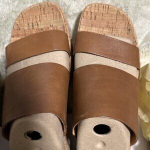 KORK-EASE Alia Brown Opened Toe Leather Clog (Brown) 11M